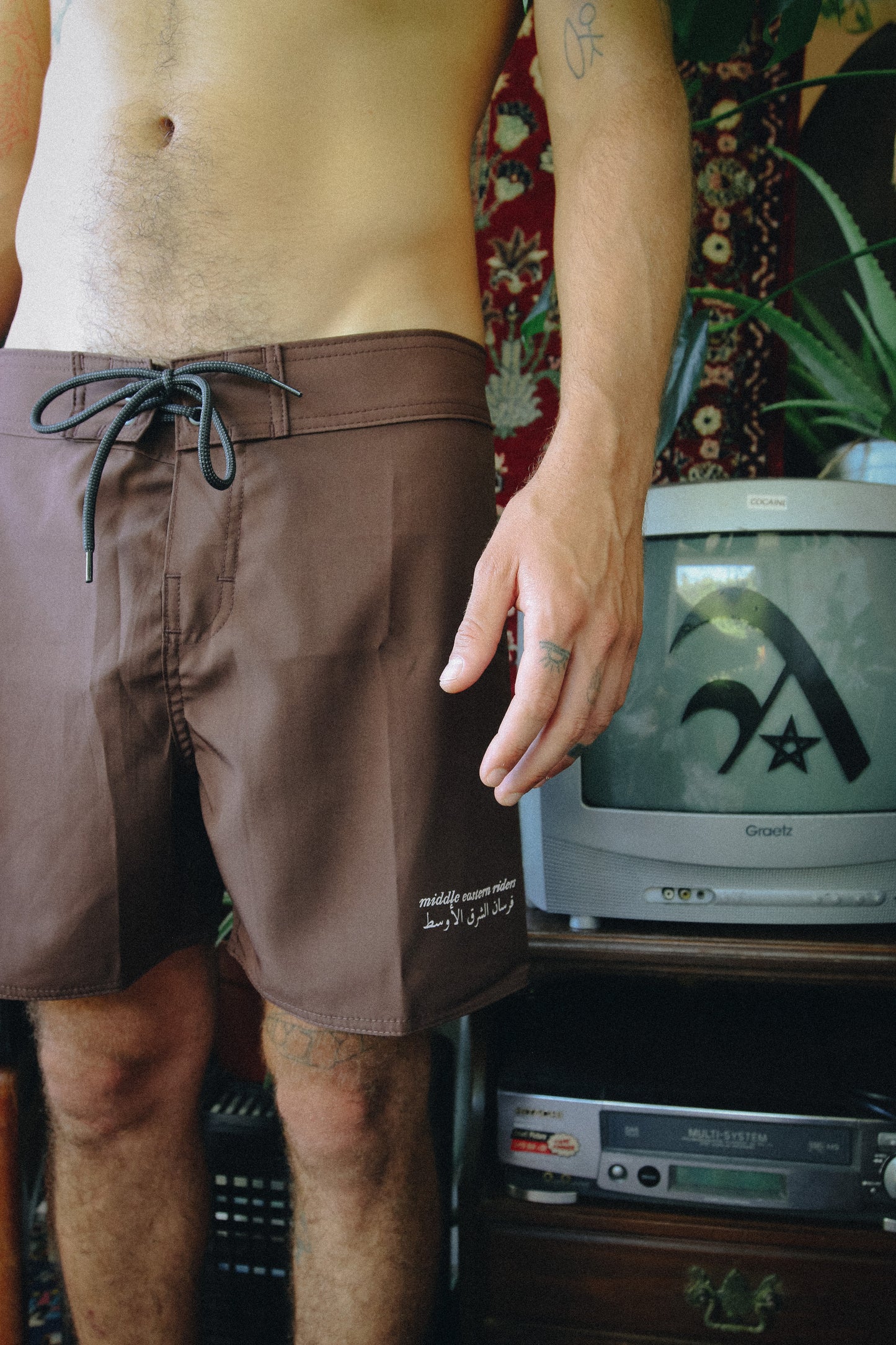 Brown Silk Boardshorts