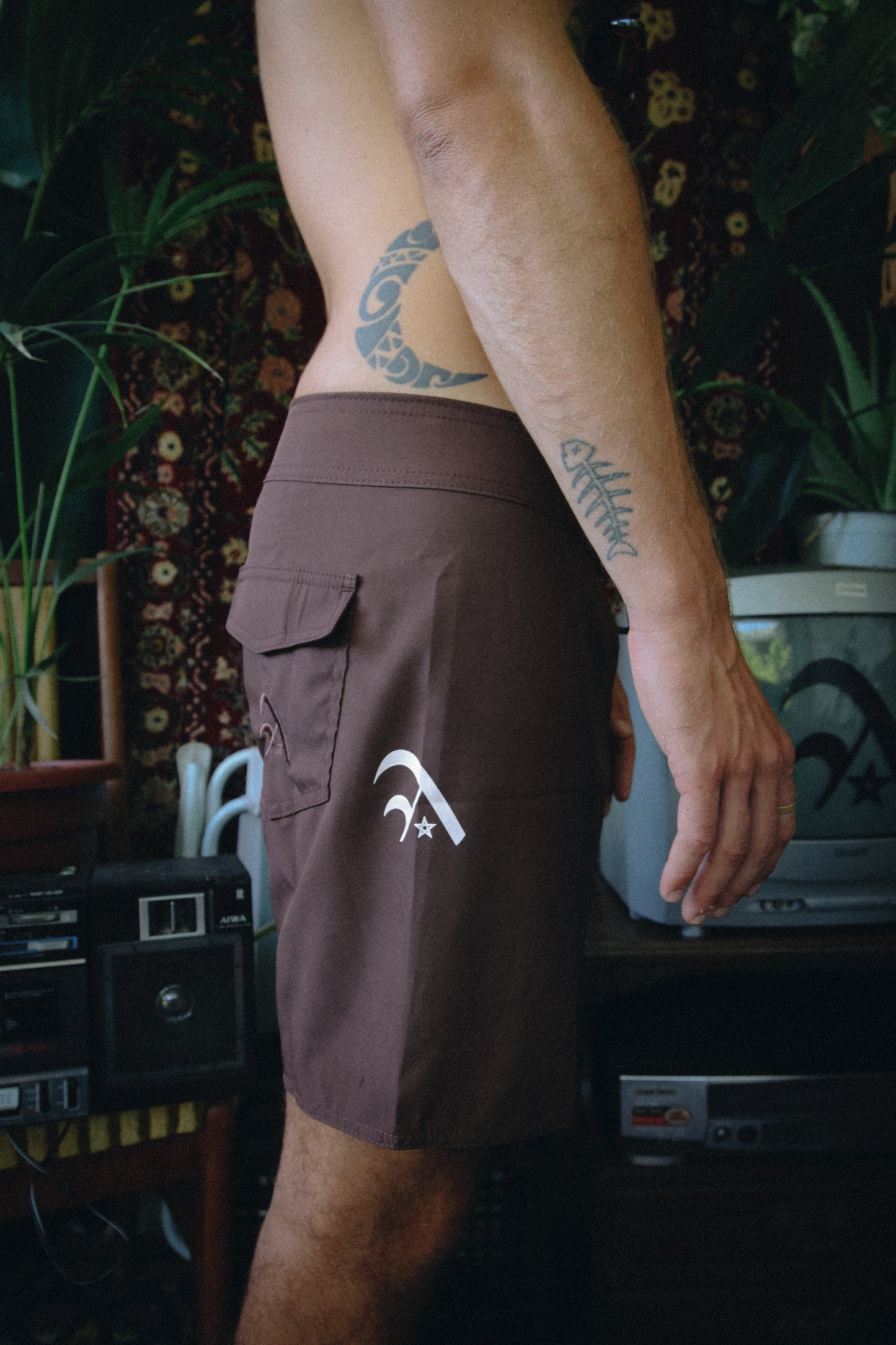 Brown Silk Boardshorts