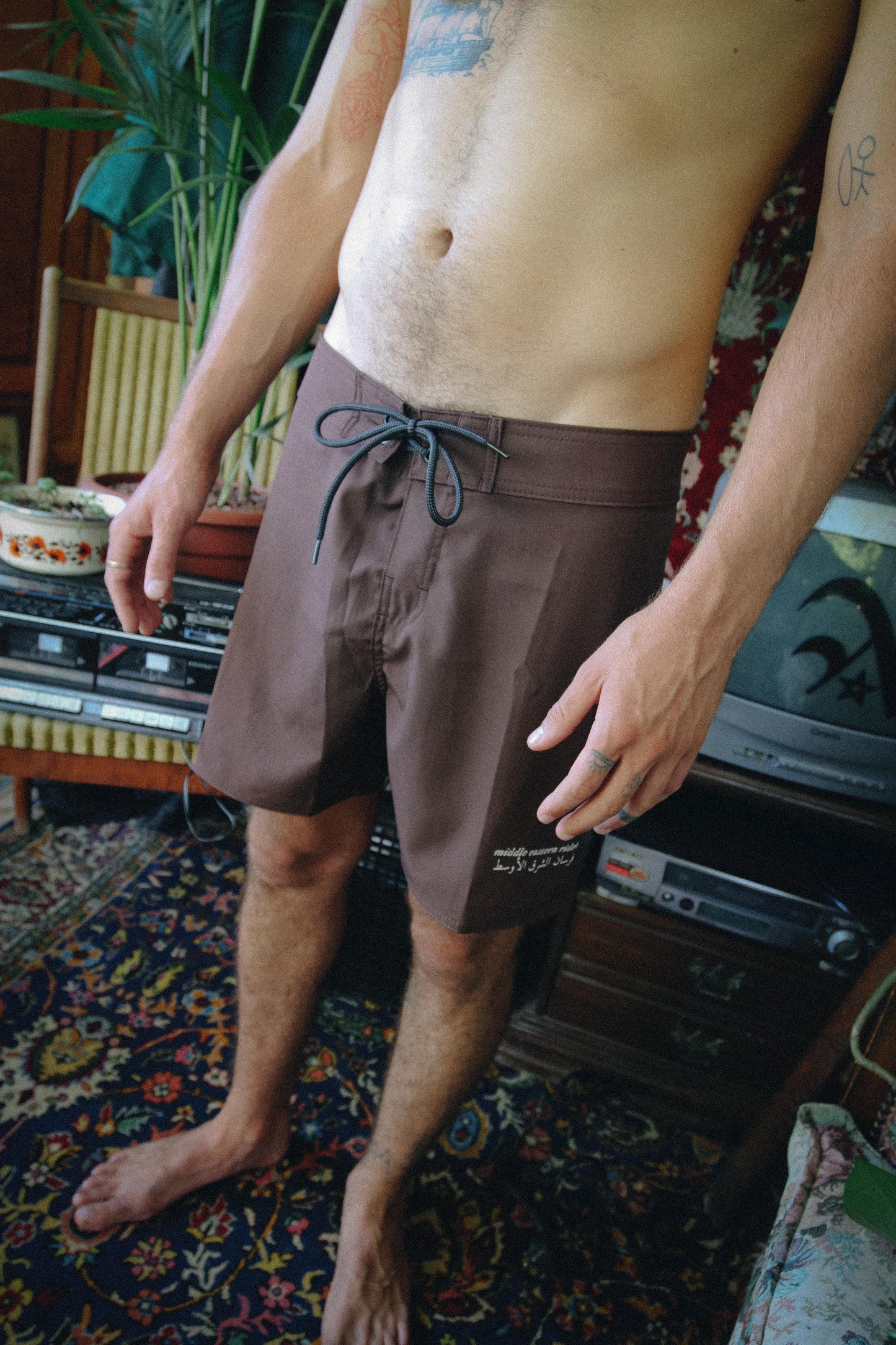 Brown Silk Boardshorts