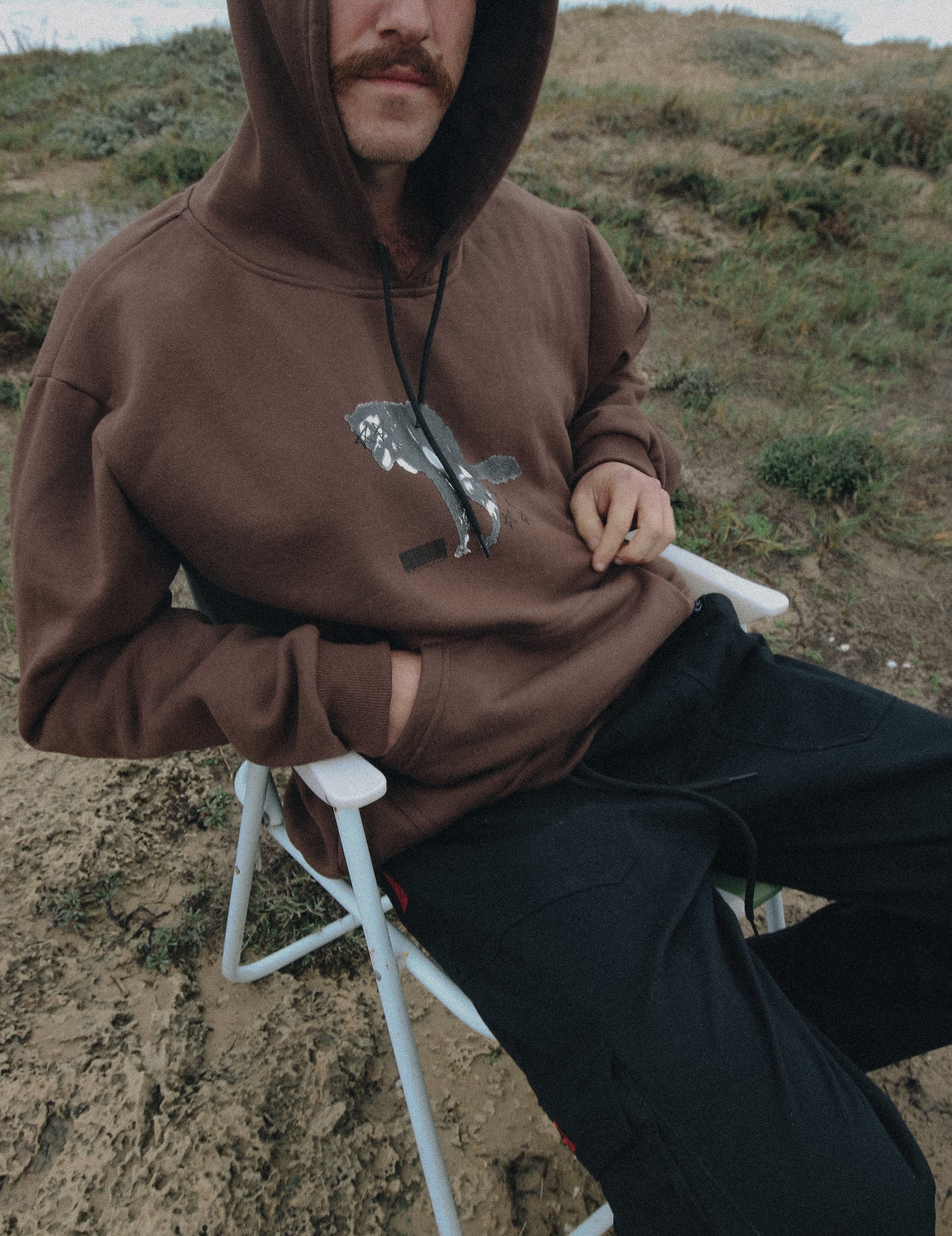 Heavy Discharge Brown Sweatshirt